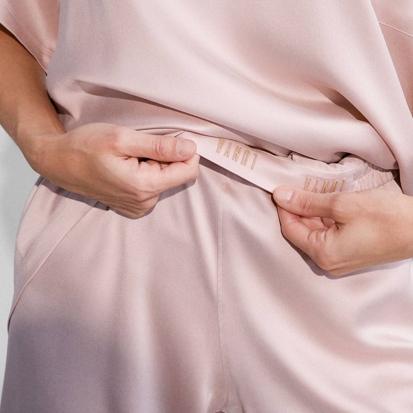 SILK TEE AND PANT SET