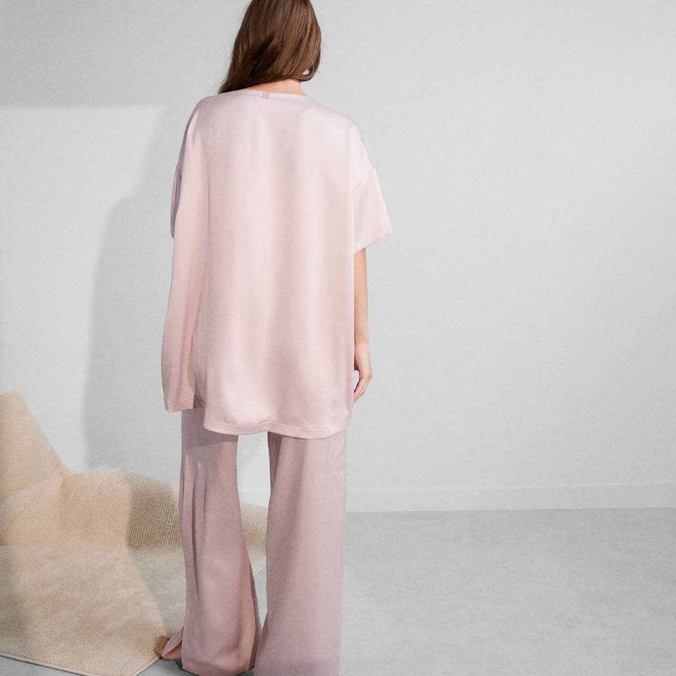 SILK TEE AND PANT SET