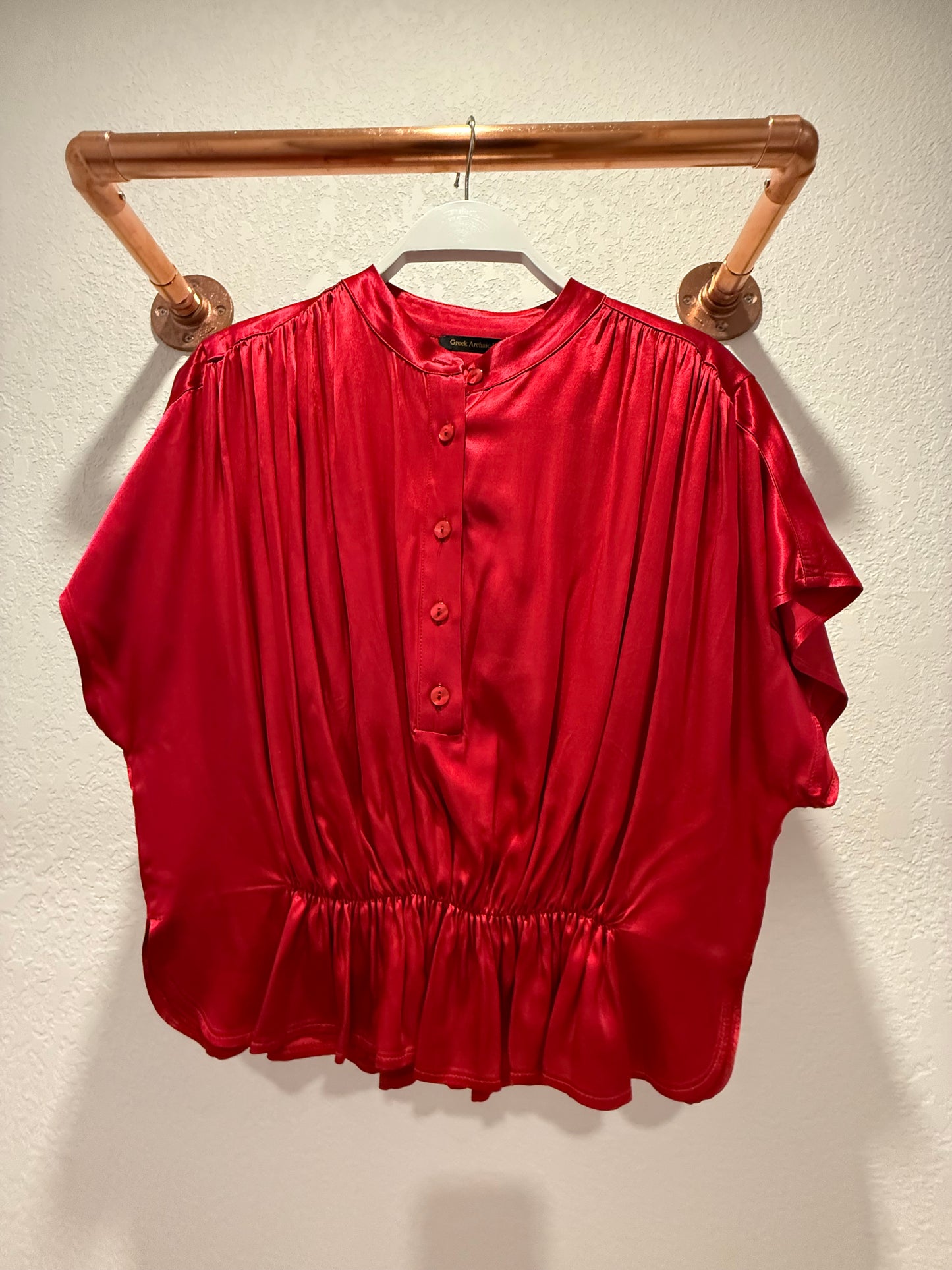 CHERRY SILKY BLOUSE