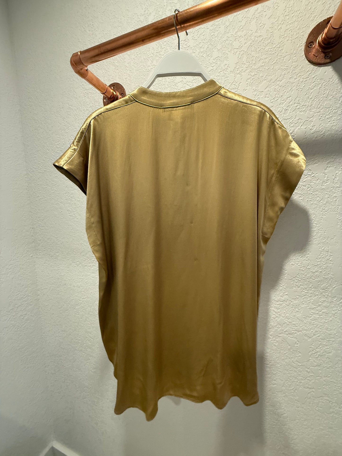 GOLD SILKY POCKET SHIRT