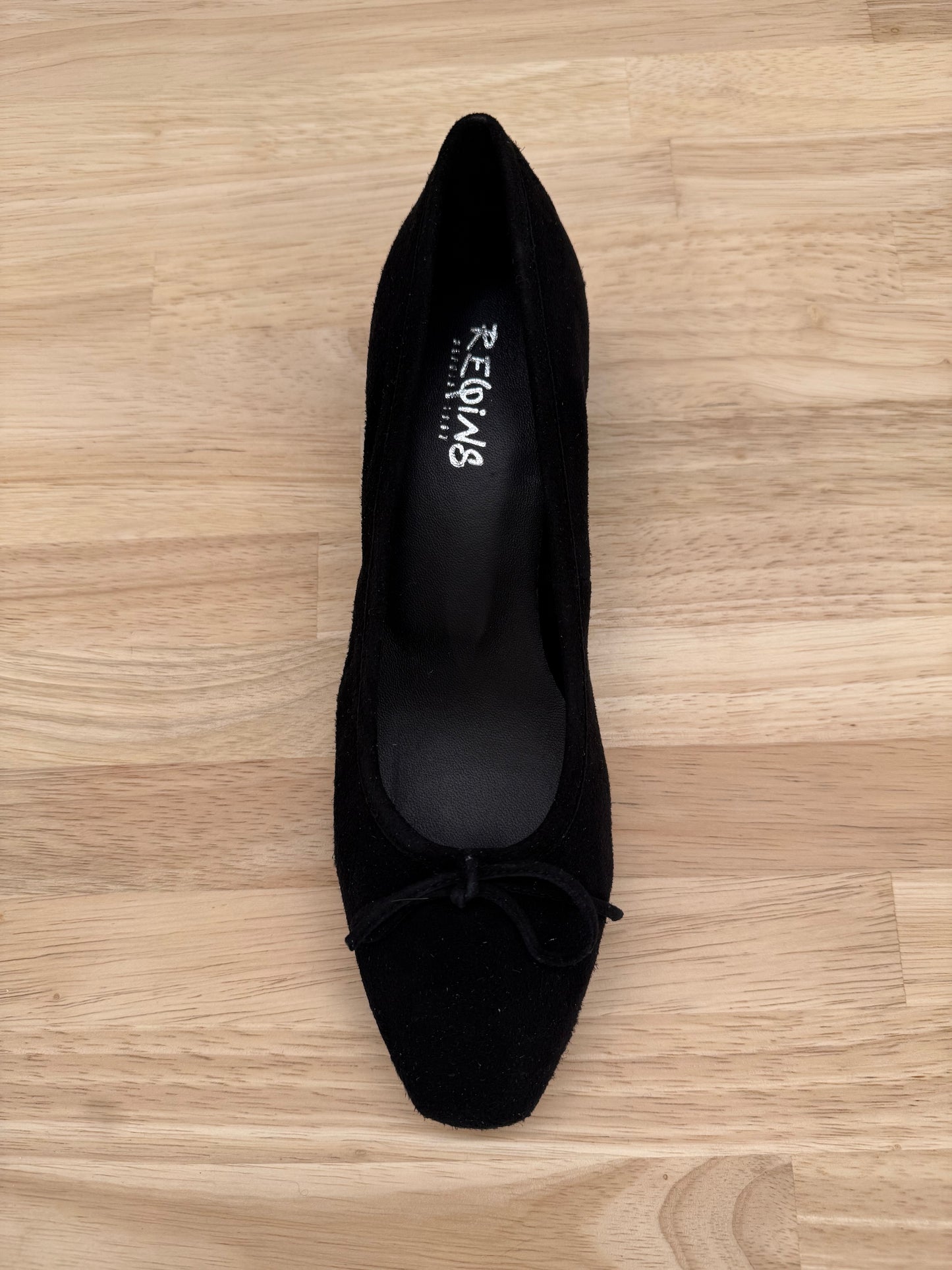 FETISH VELVET LEATHER HIGH-HEEL BALLERINAS BLACK