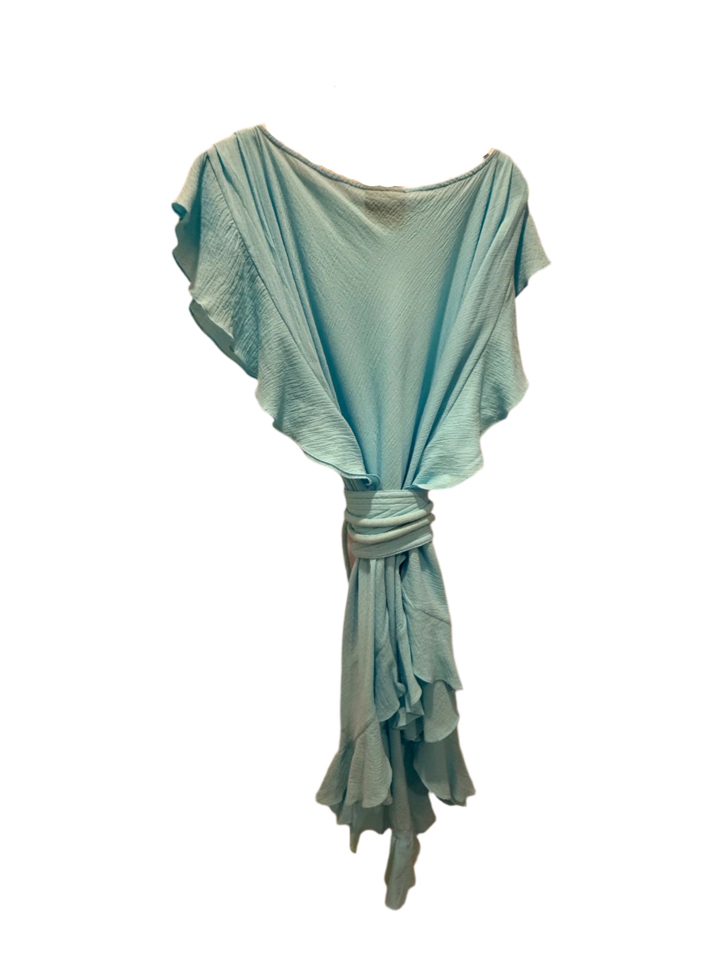 RUFFLE KAFTAN WITH OBI BELT