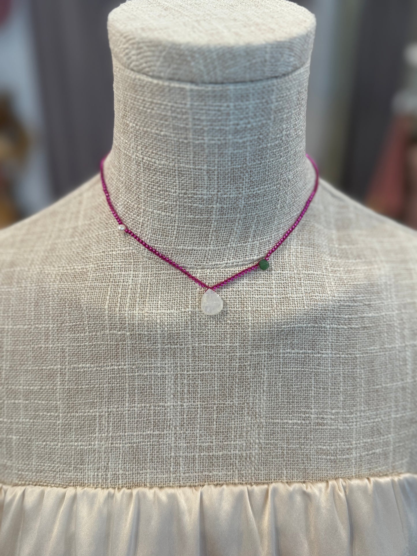 MOONSTONE DROP NECKLACE