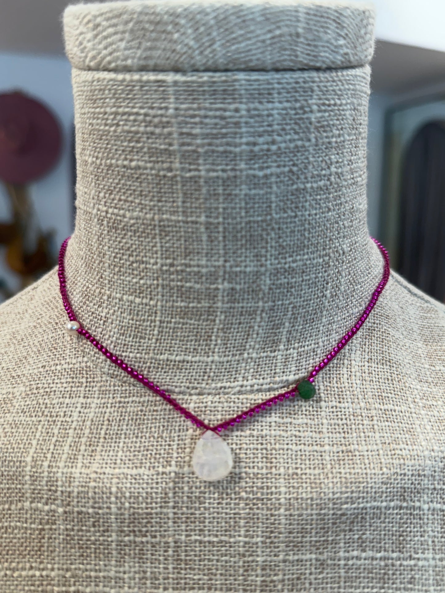 MOONSTONE DROP NECKLACE