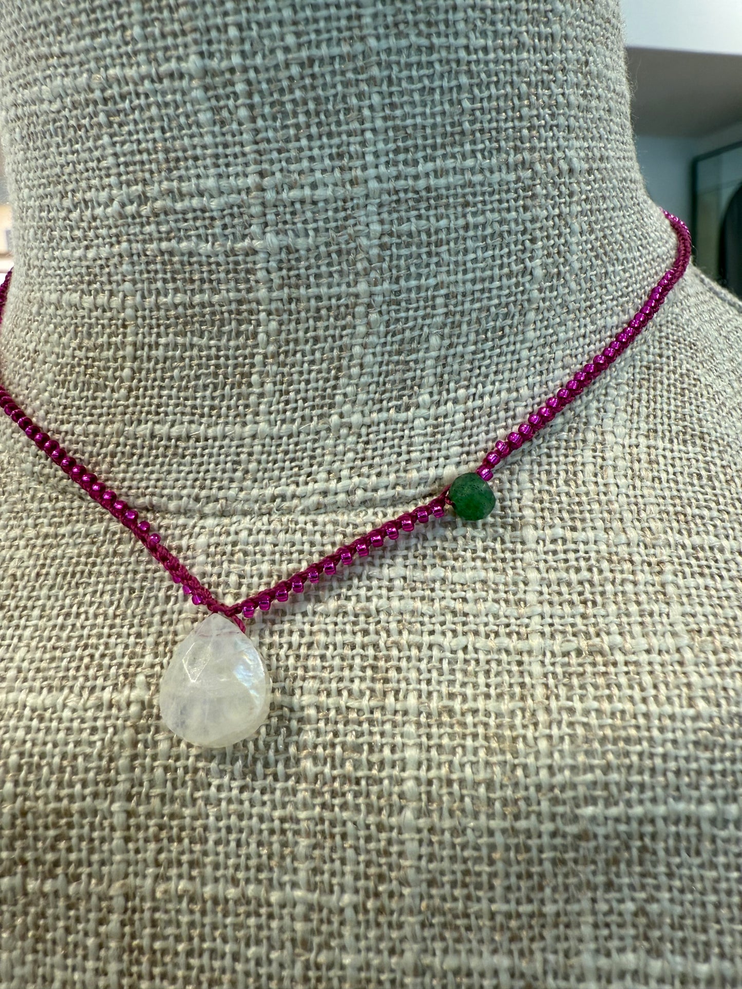 MOONSTONE DROP NECKLACE