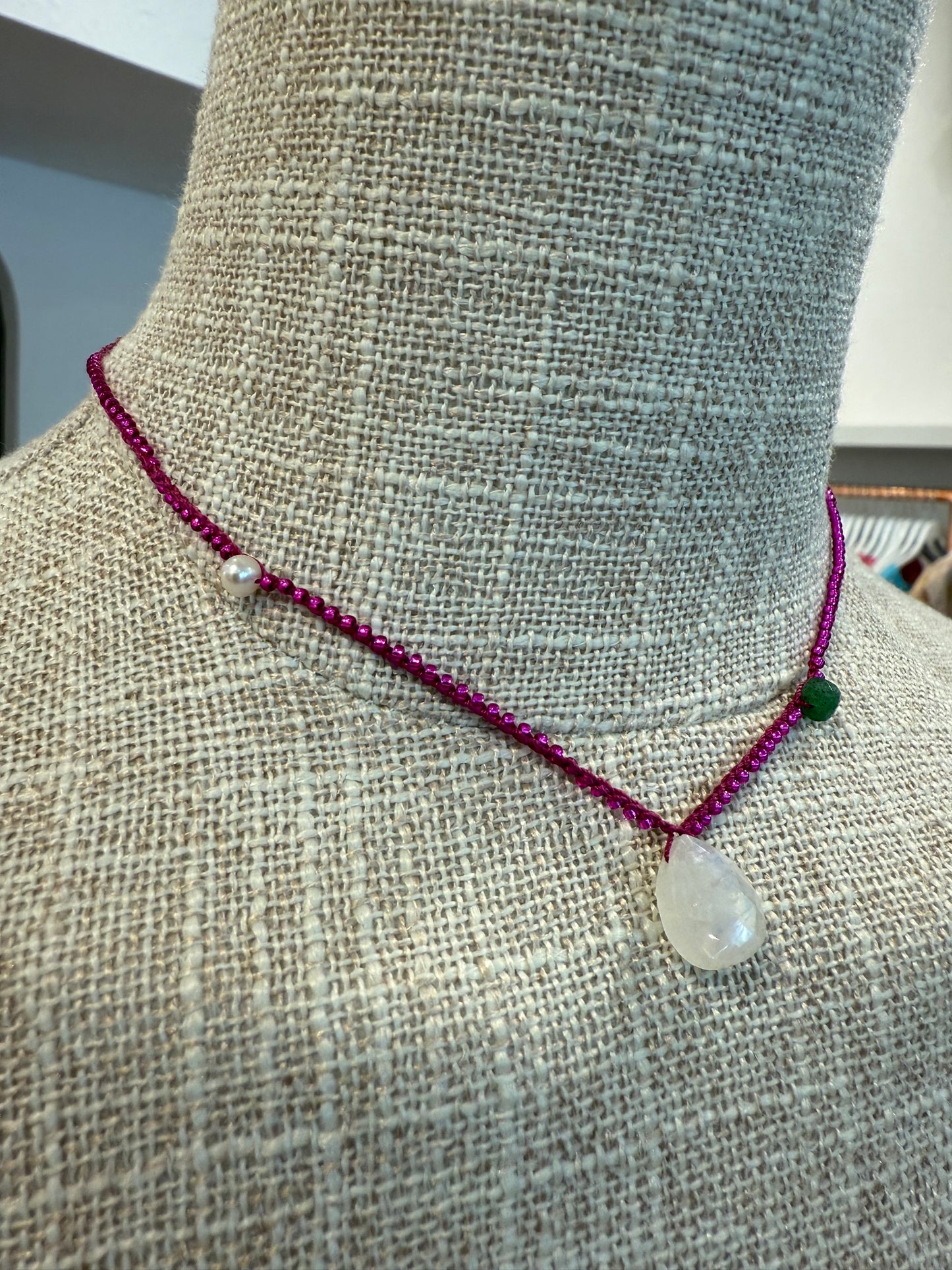 MOONSTONE DROP NECKLACE