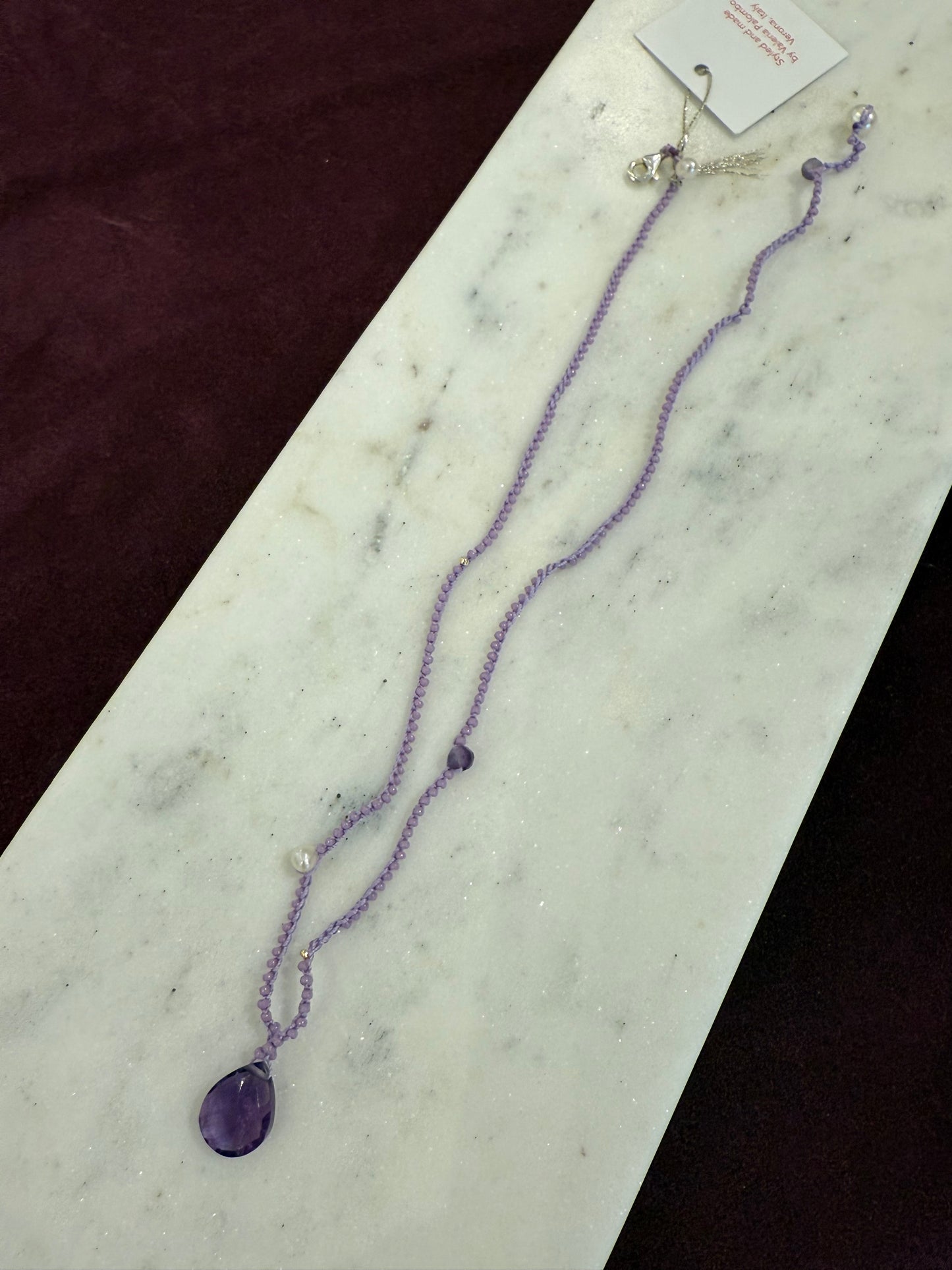 AMETHYST DROP NECKLACE