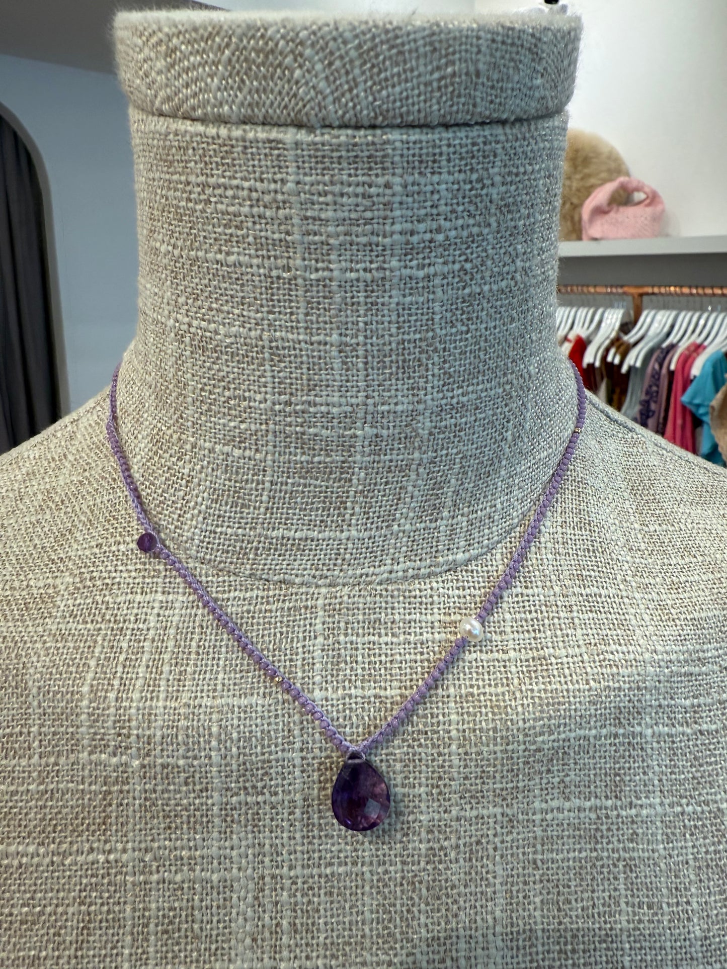 AMETHYST DROP NECKLACE