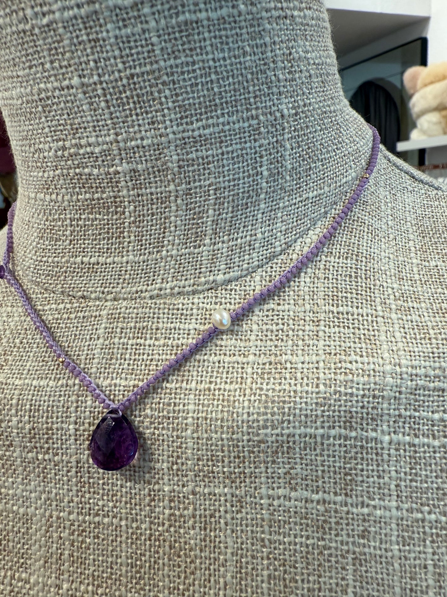 AMETHYST DROP NECKLACE