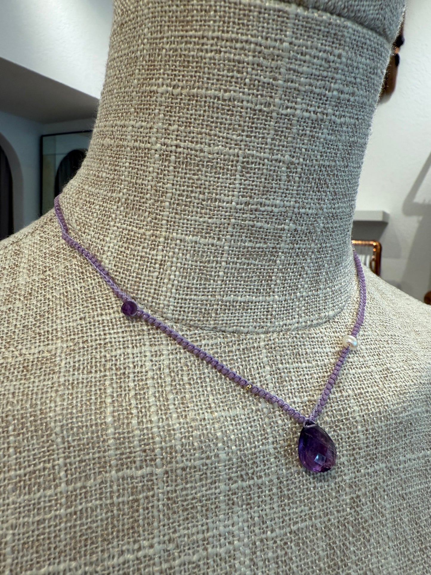 AMETHYST DROP NECKLACE
