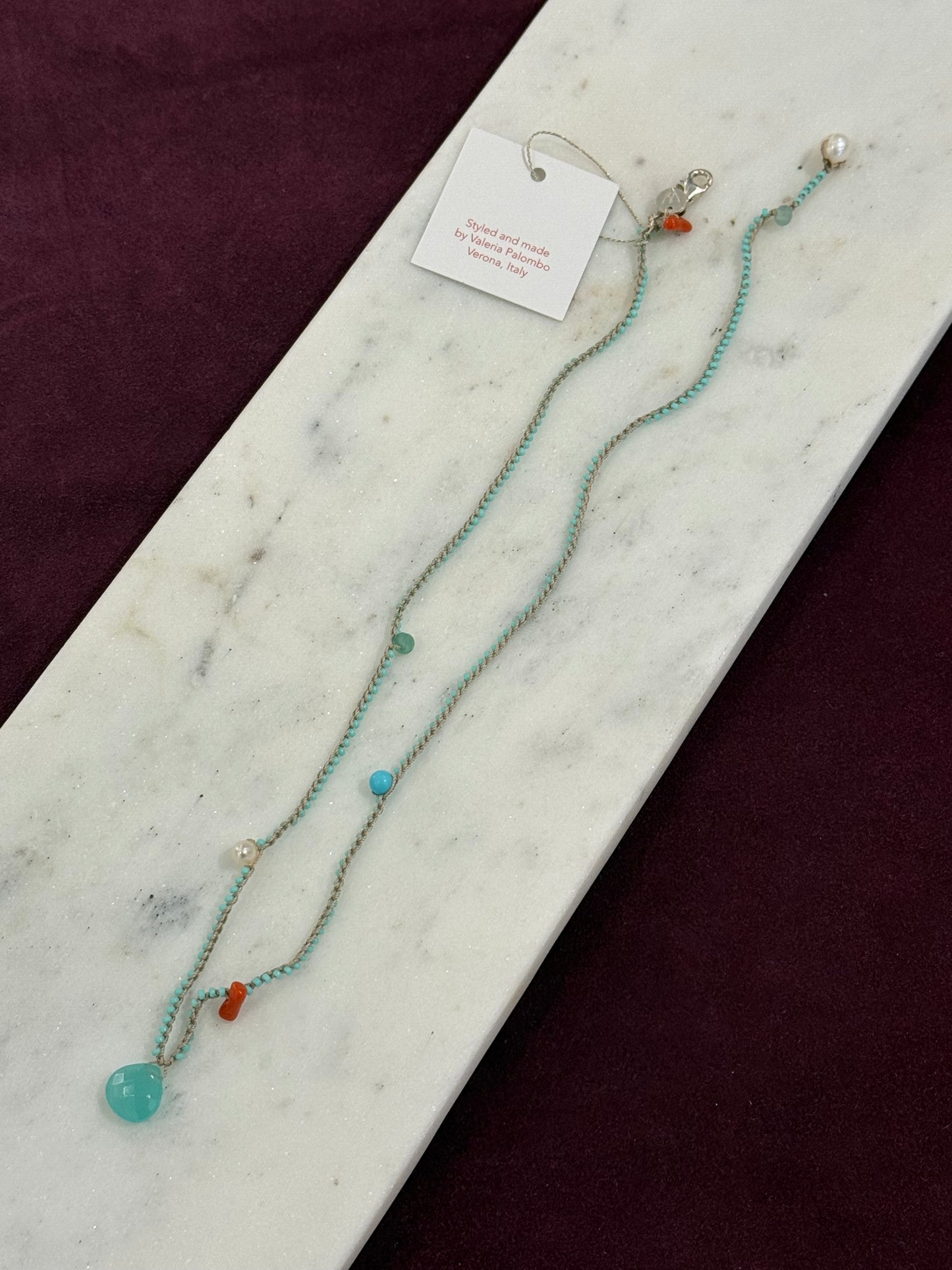 CHALCEDONY DROP NECKLACE