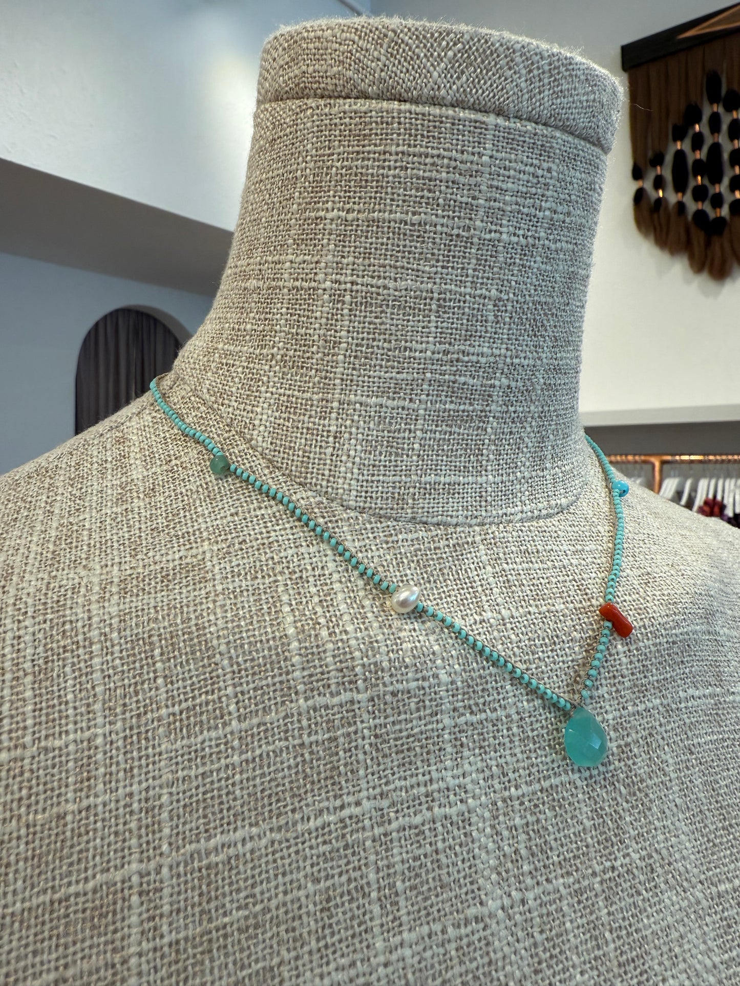 CHALCEDONY DROP NECKLACE