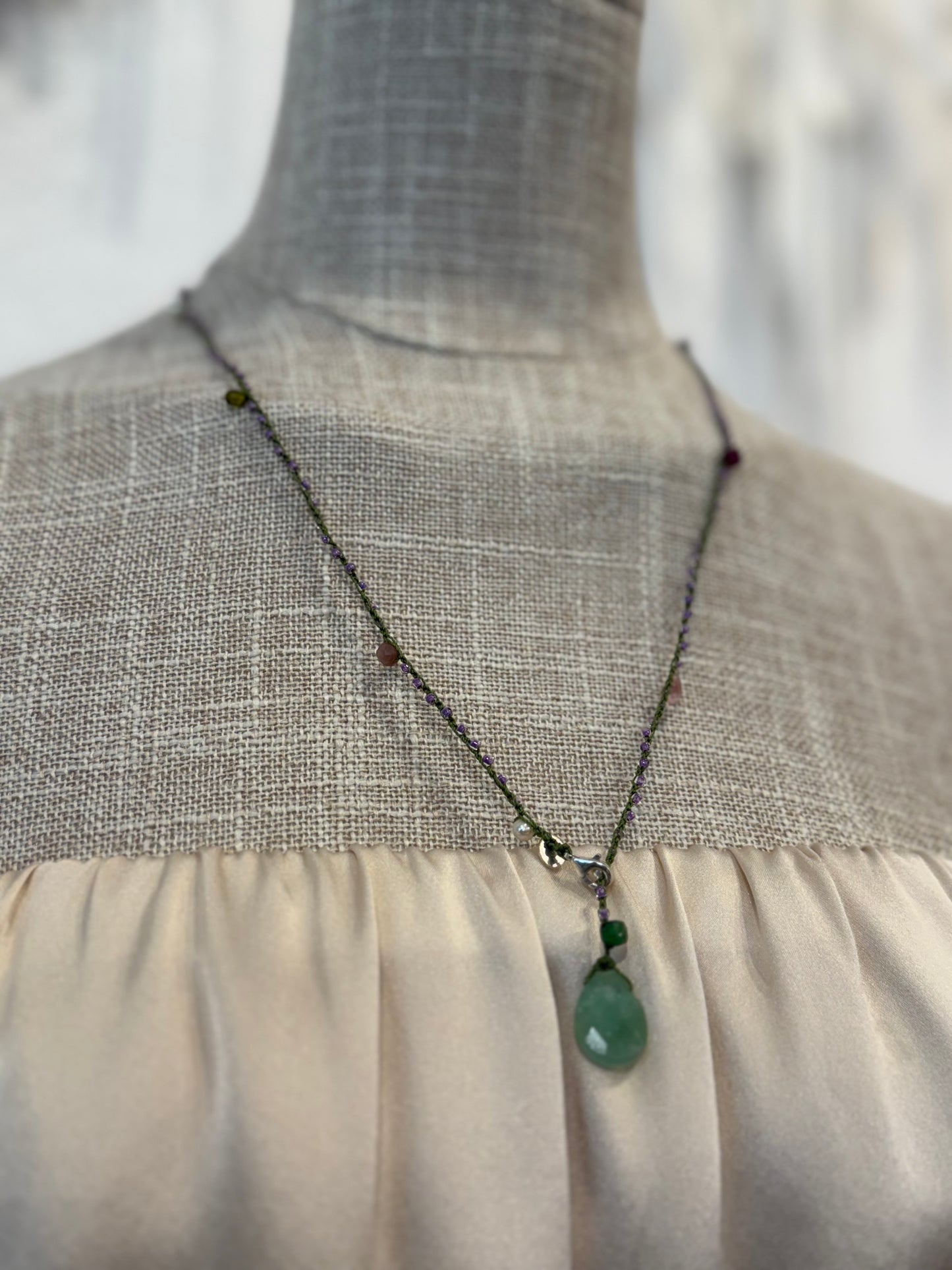 AMAZONITE DROP NECKLACE