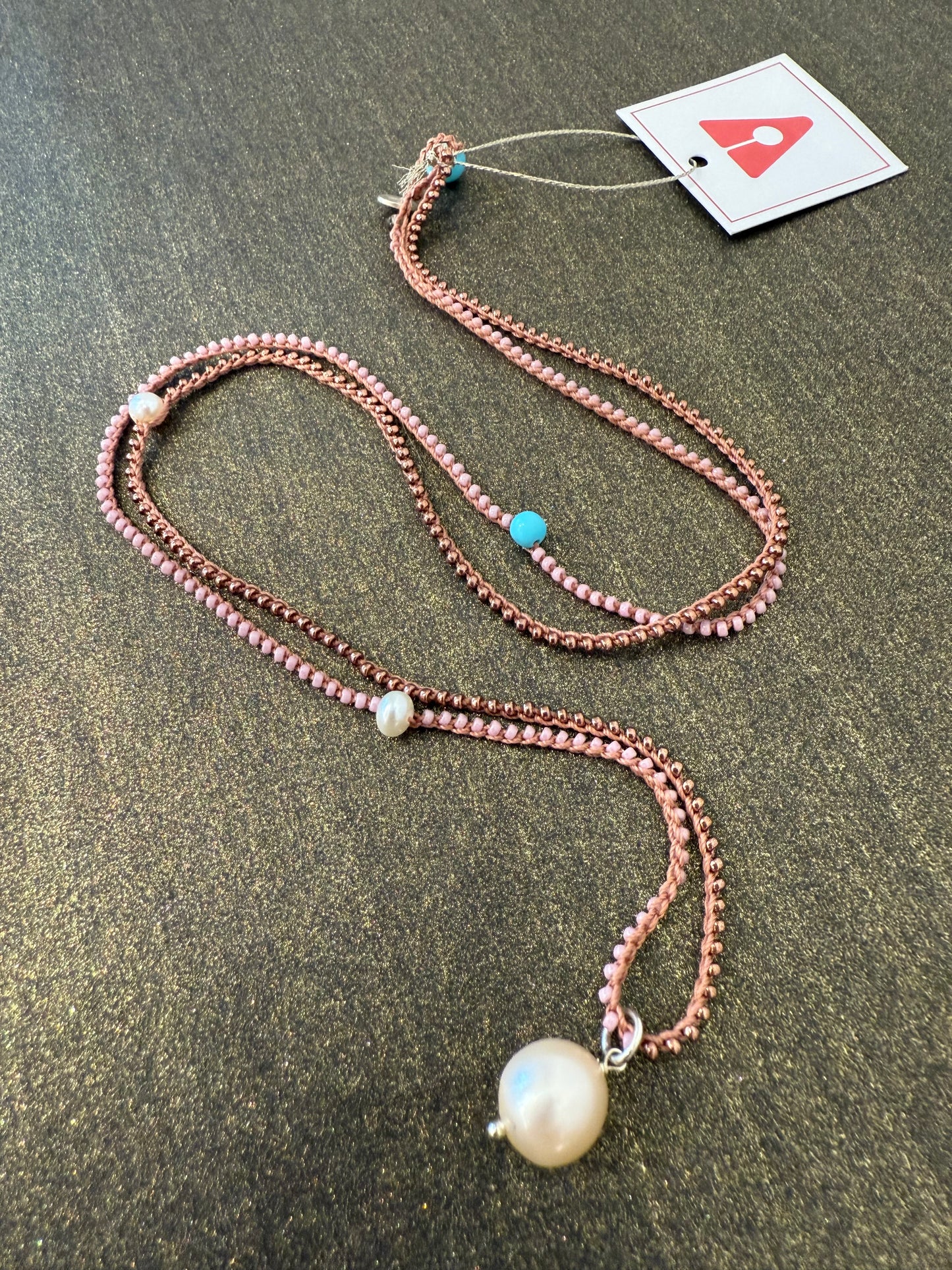 BI-COLOR PEARL DROP NECKLACE