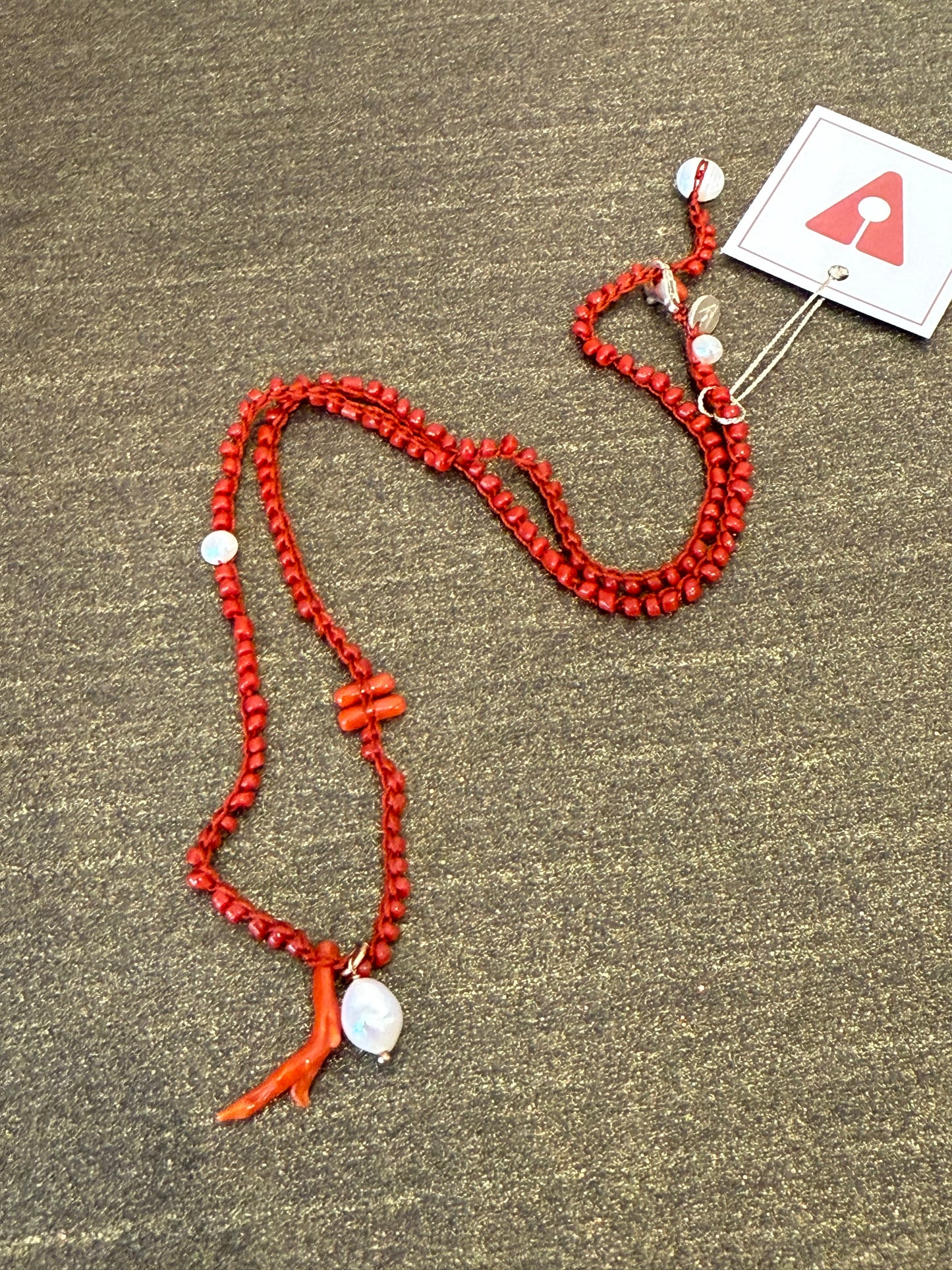 RED CORAL ROSARIO NECKLACE