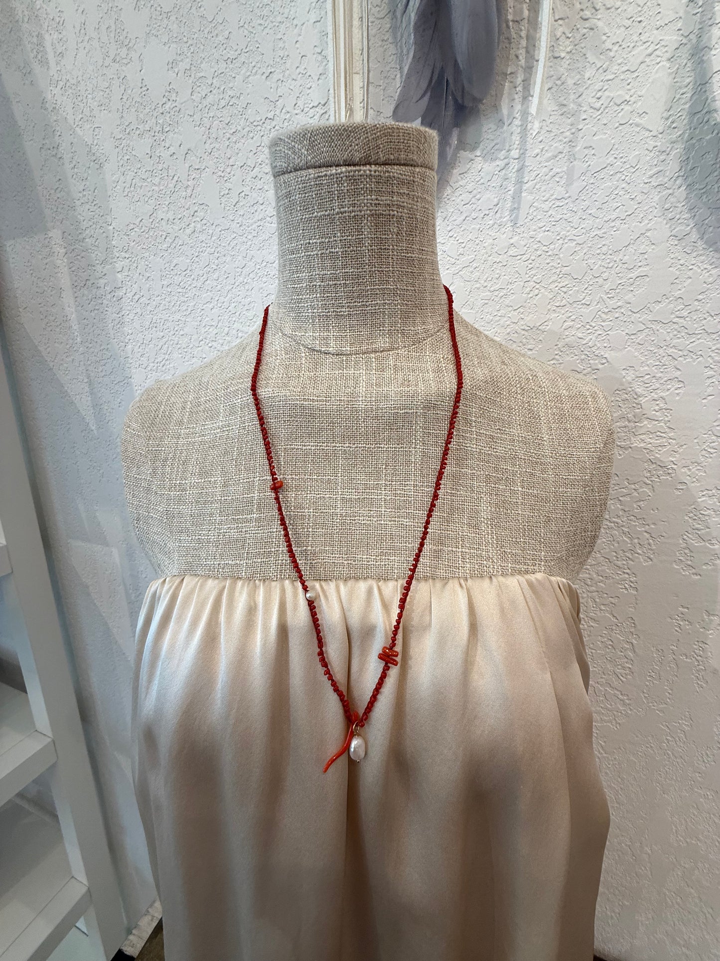 RED CORAL ROSARIO NECKLACE