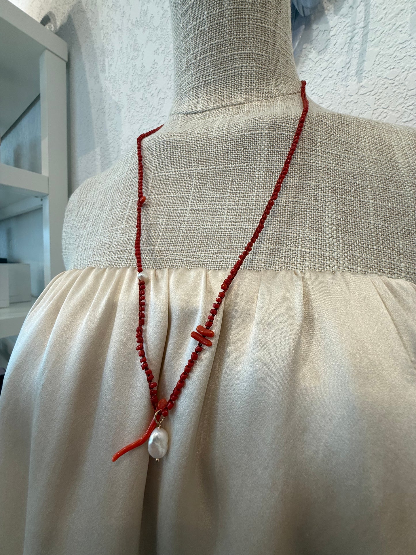 RED CORAL ROSARIO NECKLACE