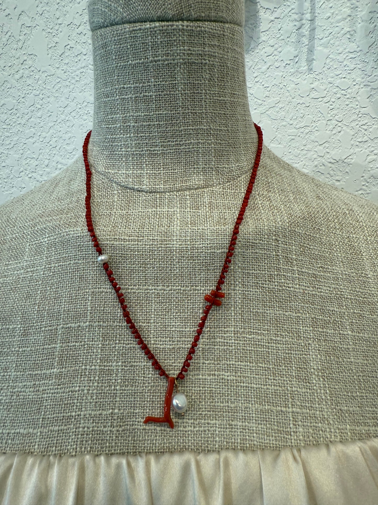 RED CORAL ROSARIO NECKLACE