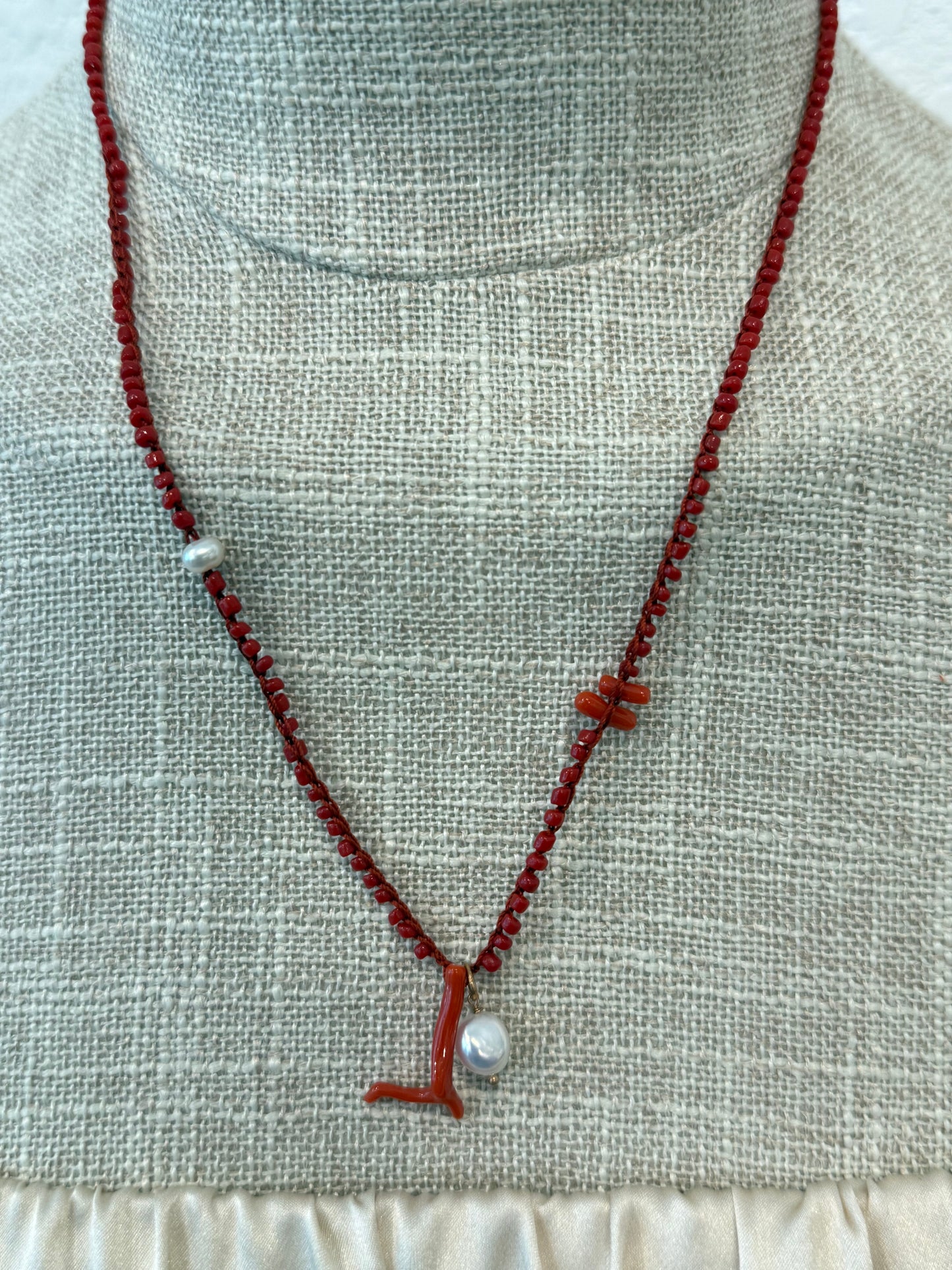RED CORAL ROSARIO NECKLACE