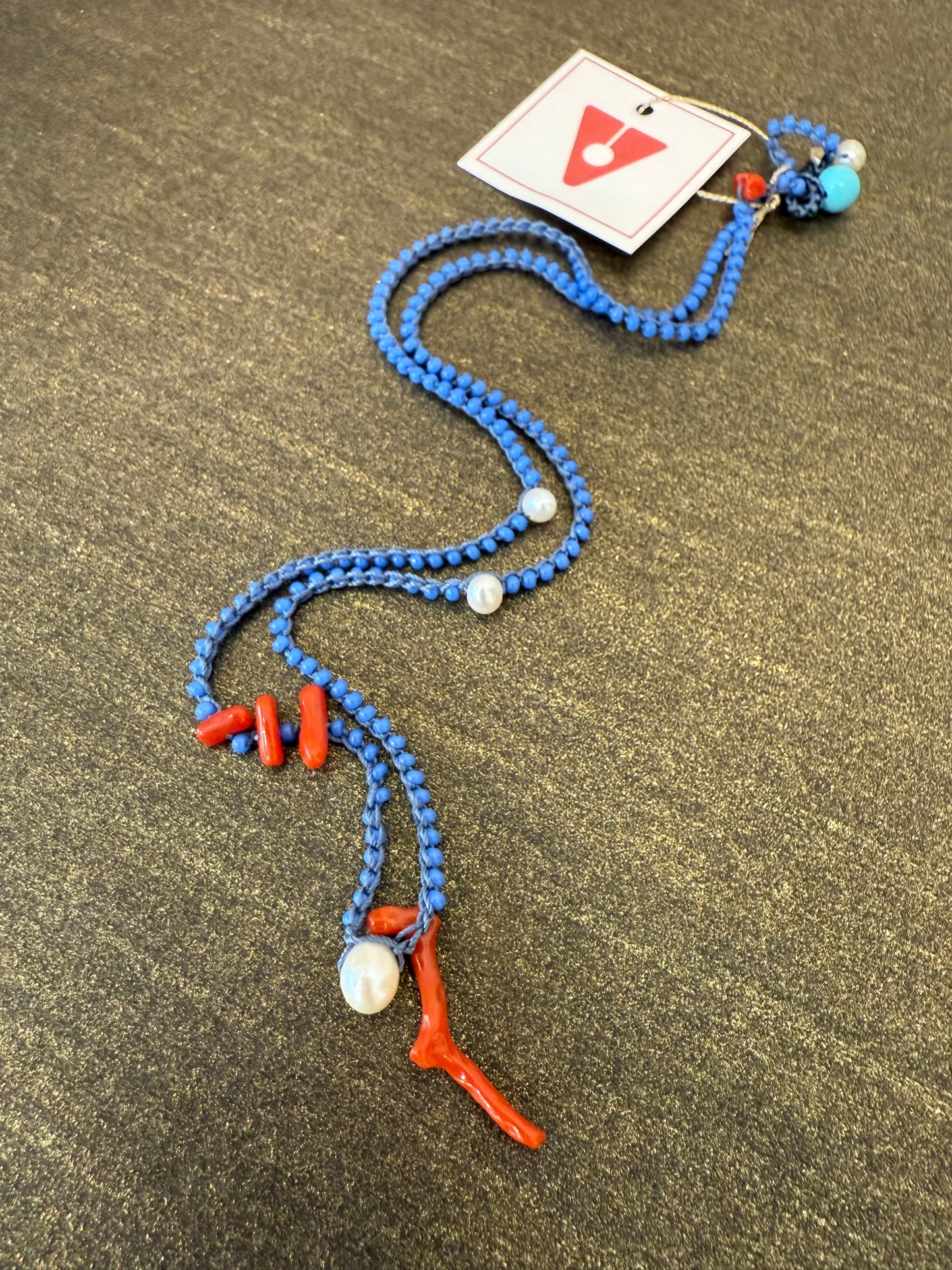 OPAL BLUE ROSARIO NECKLACE