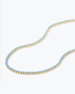 Not Your Basic Blue Opal Tennis Necklace 16