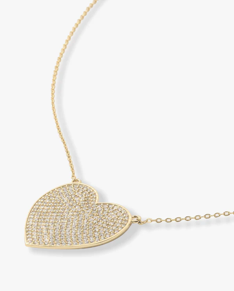 XL YOU HAVE MY WHOLE HEART PAVE NECKLACE 15