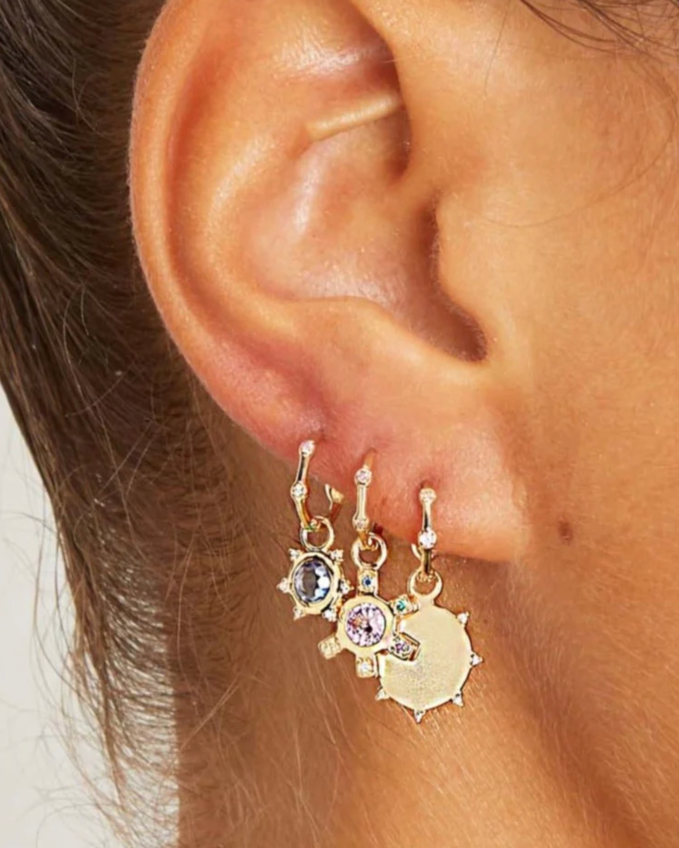 DIAMOND SUNBEAM MEDALLION CHARM