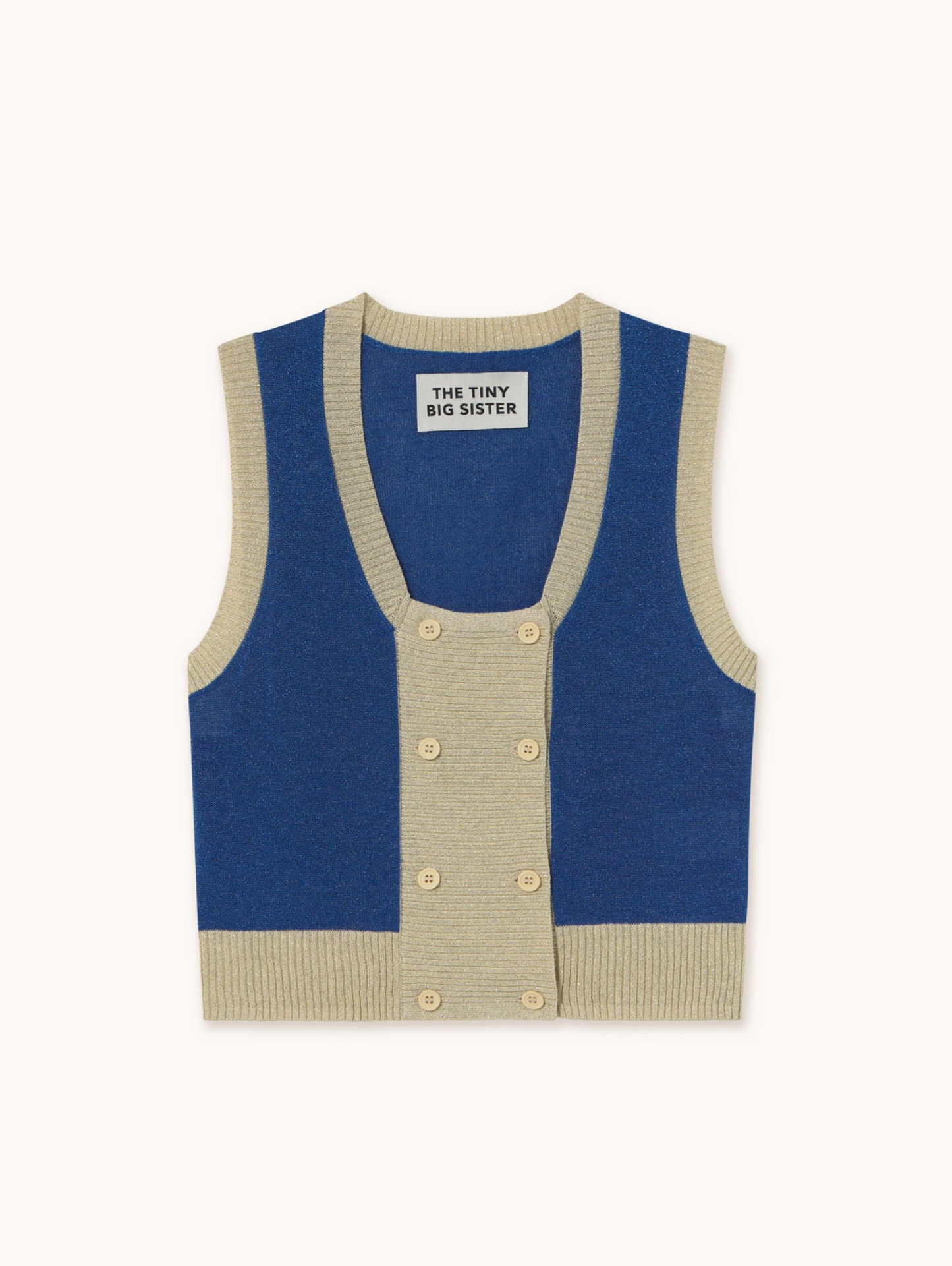 CONTRAST BUTTONED VEST