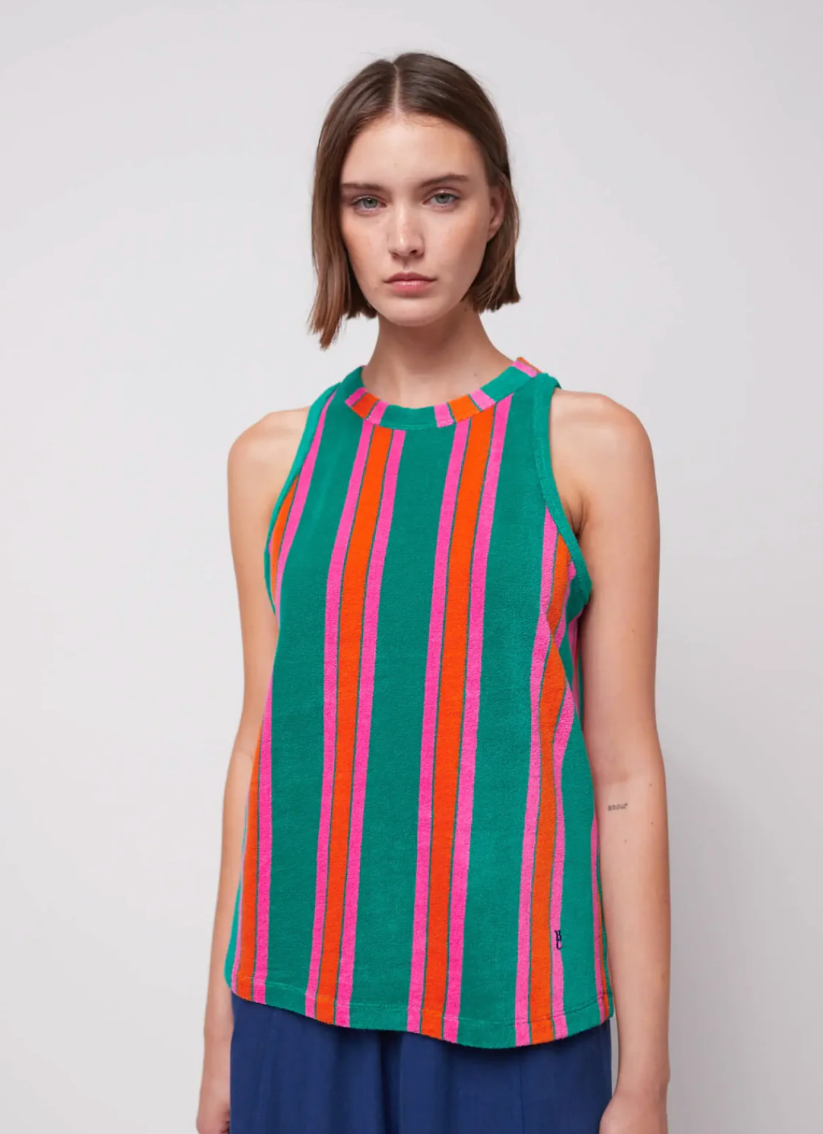 STRIPED TERRY TANK TOP