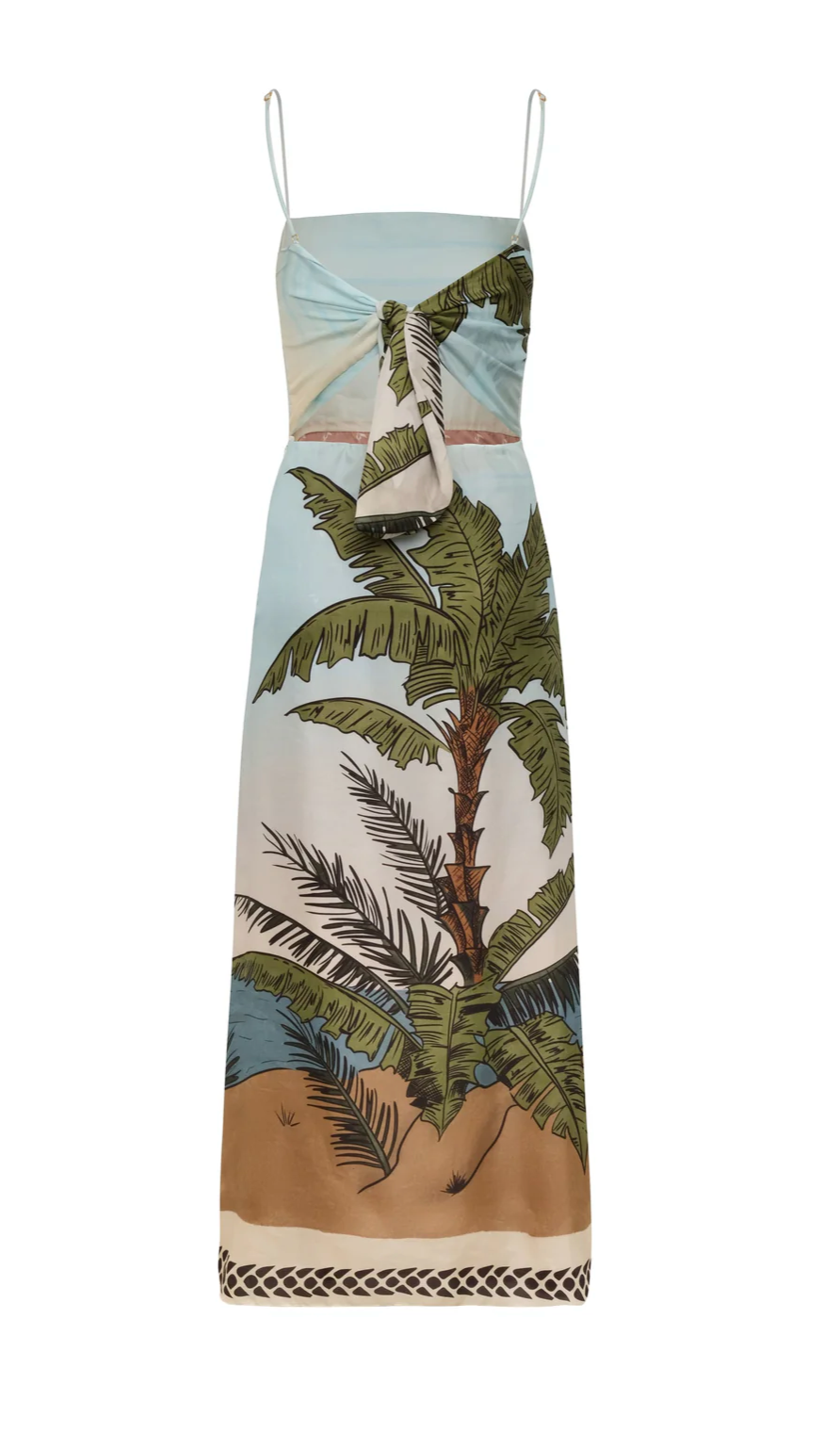 NATIVA COTTON SILK MIDI DRESS