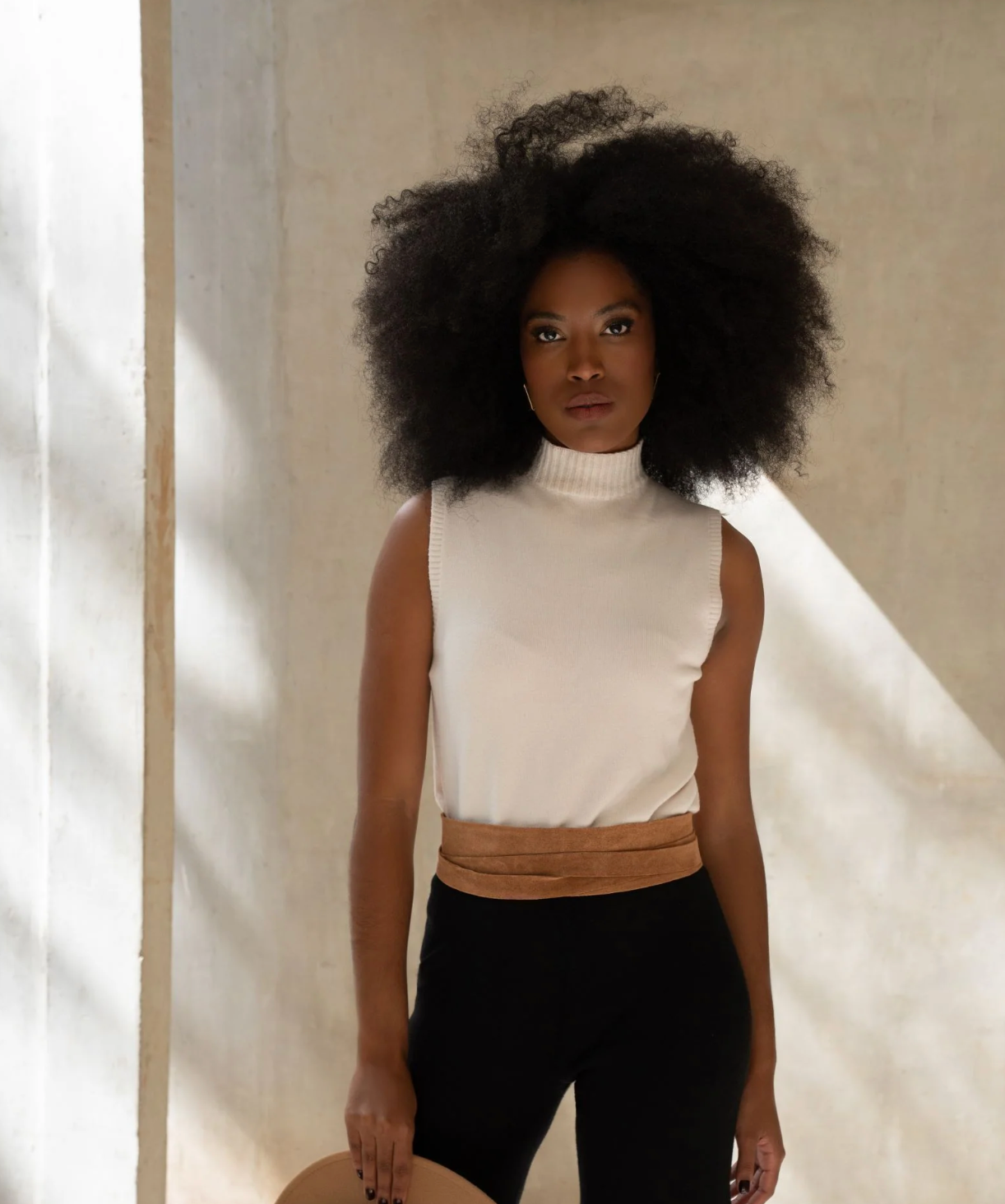 COGNAC SUEDE WRAP BELT