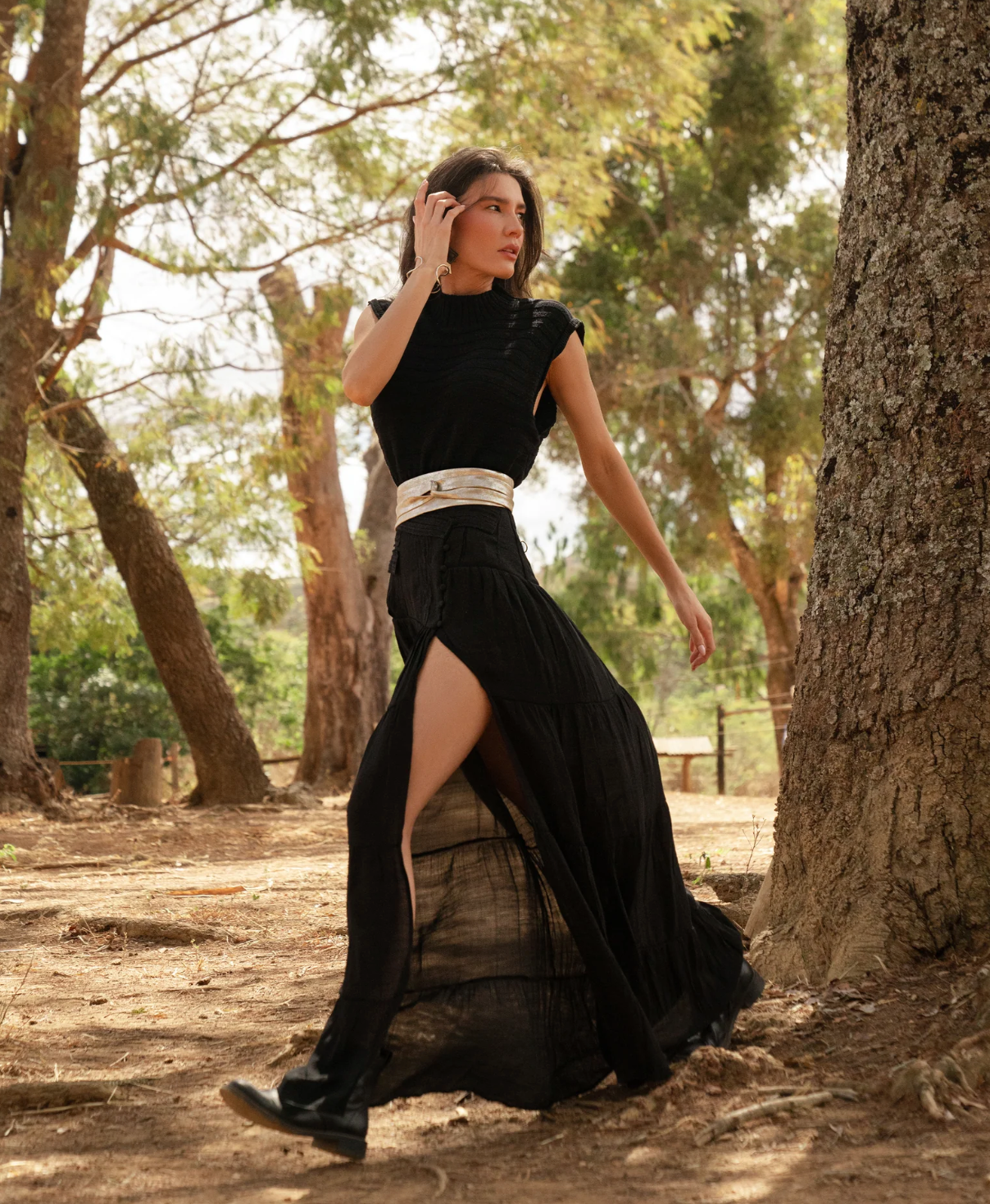 METALLIC SHIMMER WRAP BELT