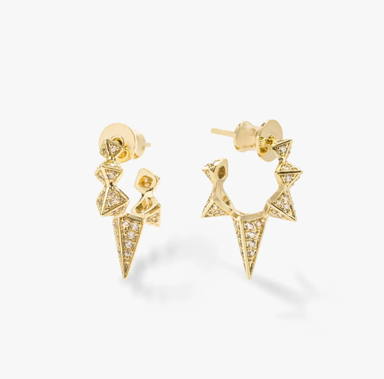 GABRIELLA PAVE SPIKED HOOPS