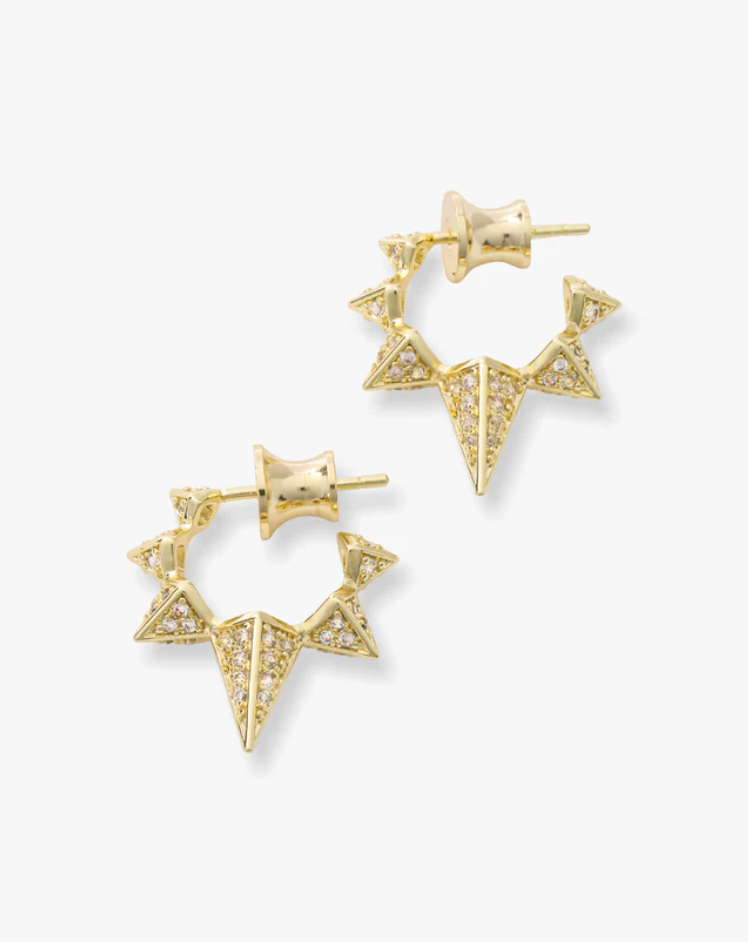GABRIELLA PAVE SPIKED HOOPS