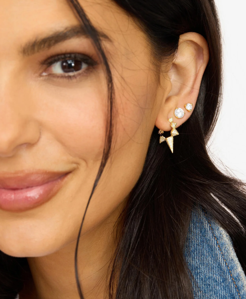 GABRIELLA PAVE SPIKED HOOPS