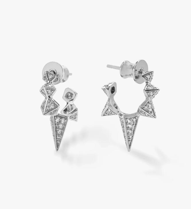 GABRIELLA PAVE SPIKED HOOPS