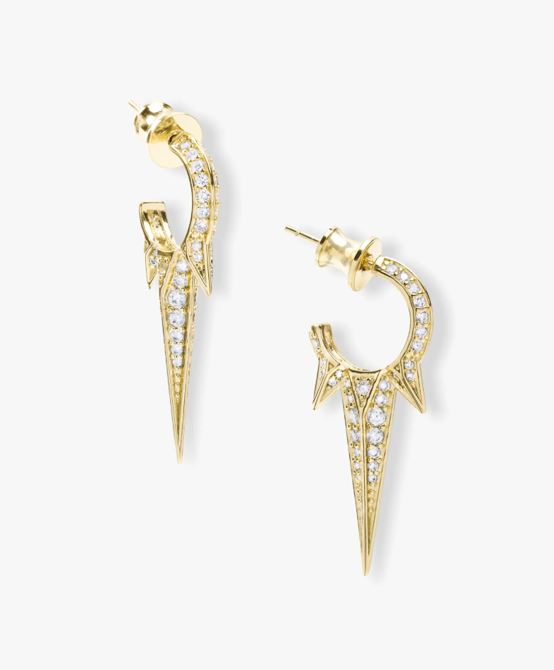 BABY GABRIELLA PAVE TRIPLE SPIKE HOOPS