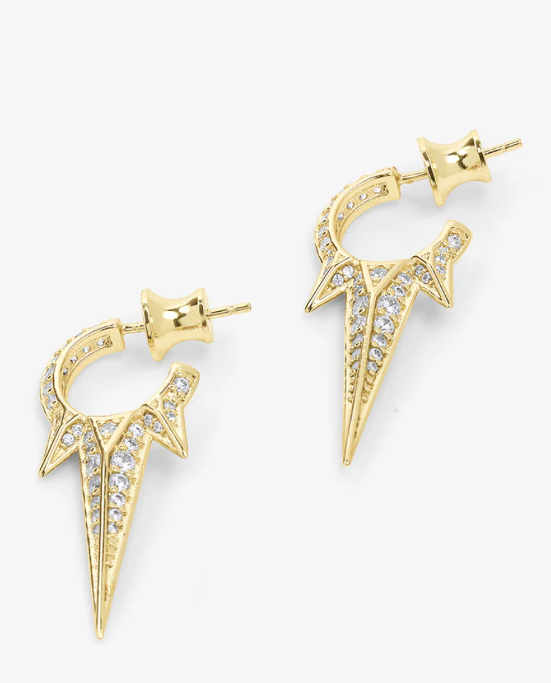 BABY GABRIELLA PAVE TRIPLE SPIKE HOOPS