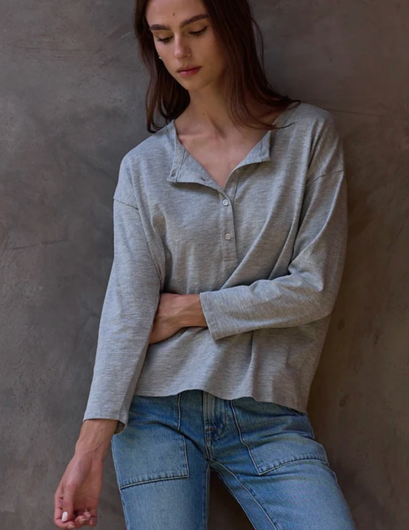 HAZEL BOXY VINTAGE JERSEY HENLEY