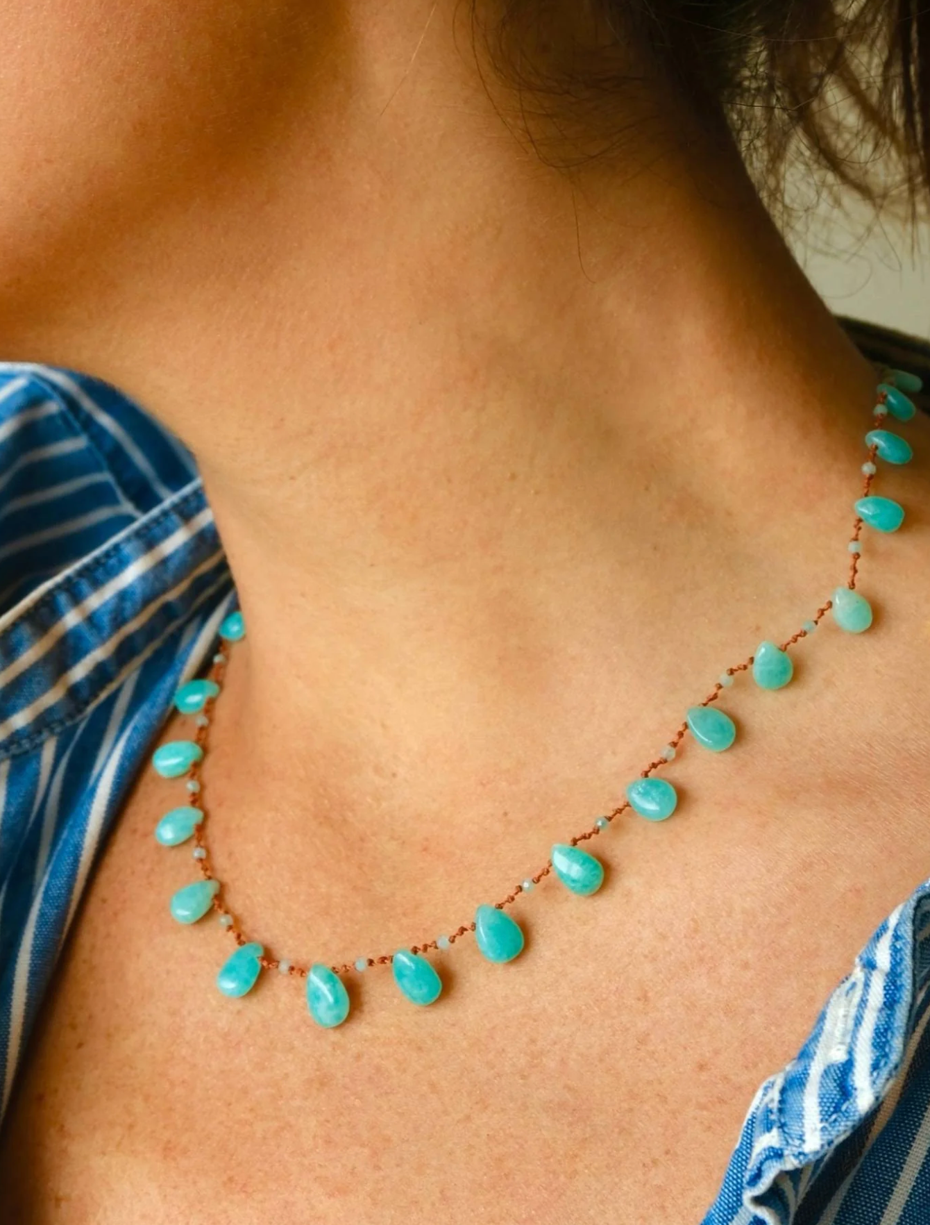 BEETLE DROPS & BEADS NECKLACE