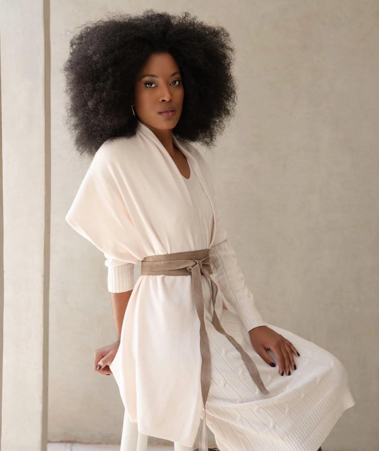 COGNAC SUEDE WRAP BELT