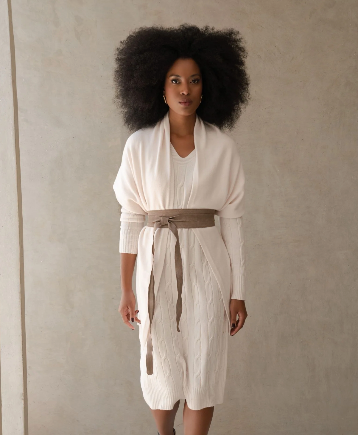 COGNAC SUEDE WRAP BELT