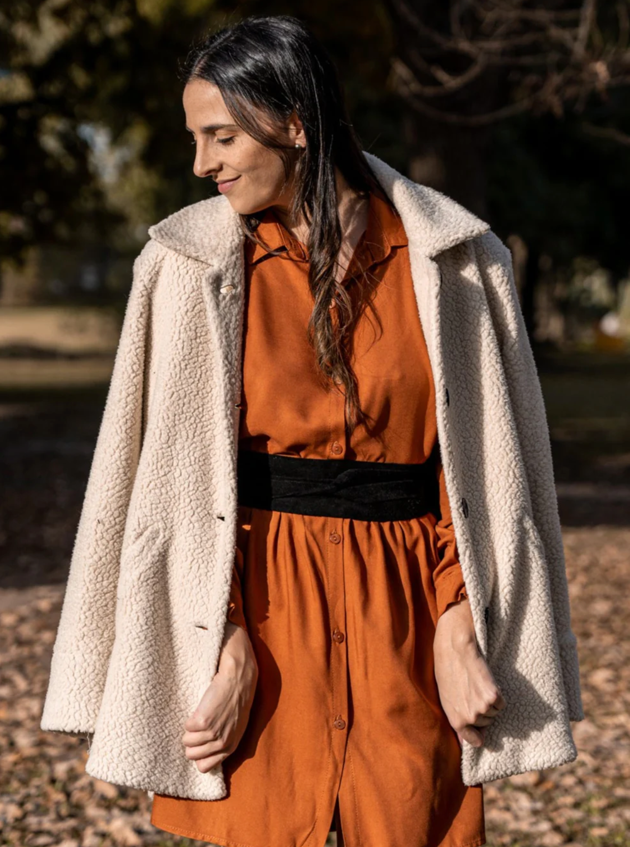 COGNAC SUEDE WRAP BELT