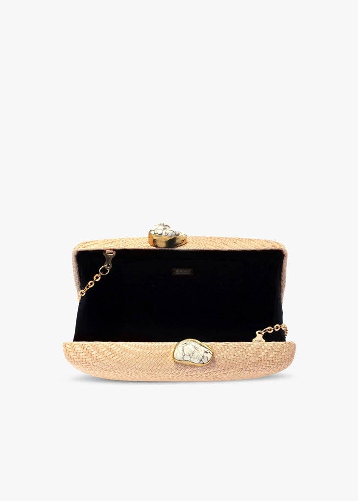 JEN WHITE STONES CLUTCH