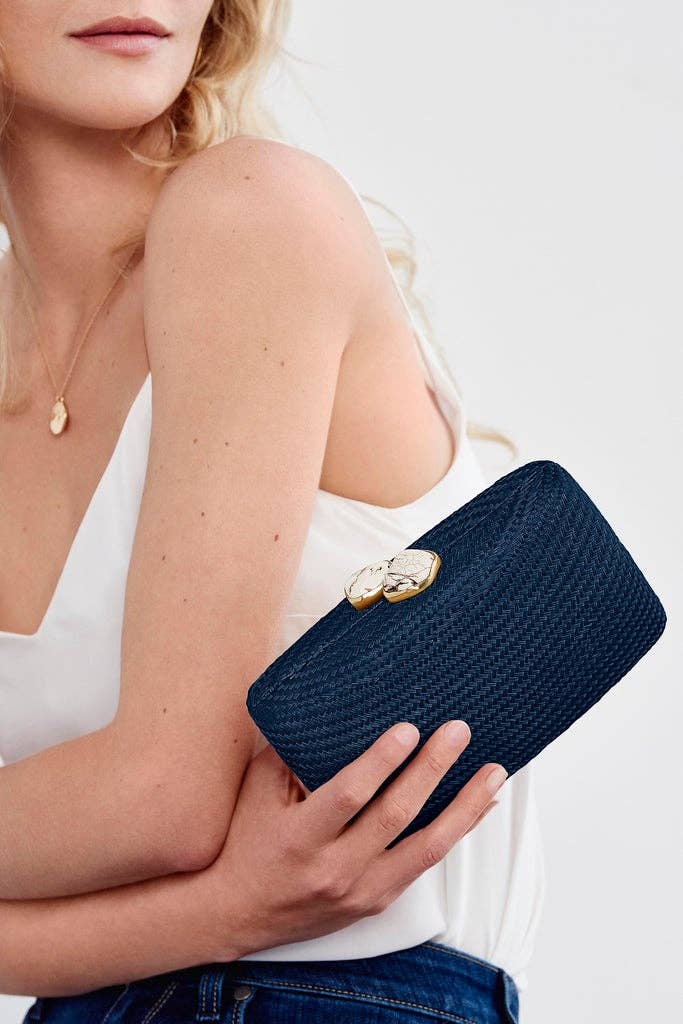 JEN WHITE STONES CLUTCH