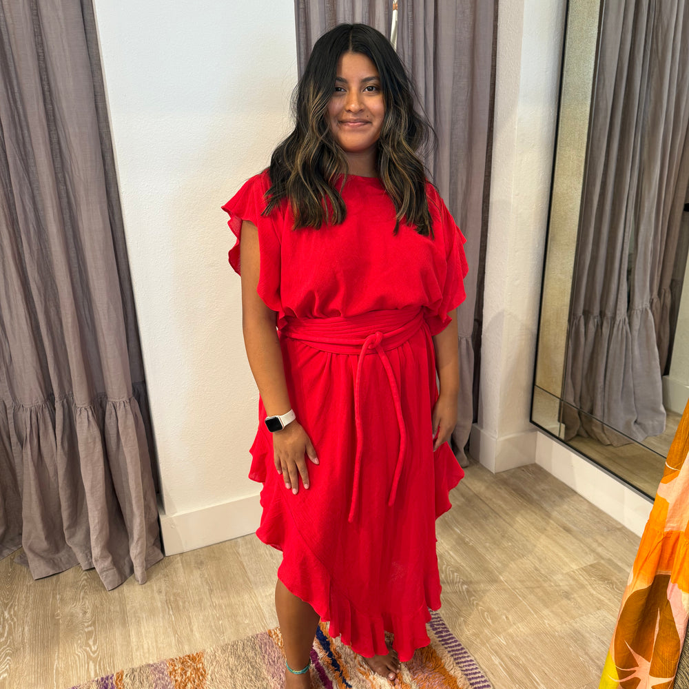 
                  
                    RUFFLE KAFTAN WITH OBI BELT
                  
                