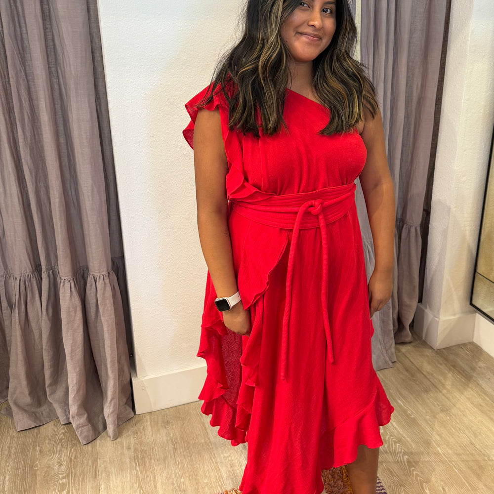 
                  
                    RUFFLE KAFTAN WITH OBI BELT
                  
                