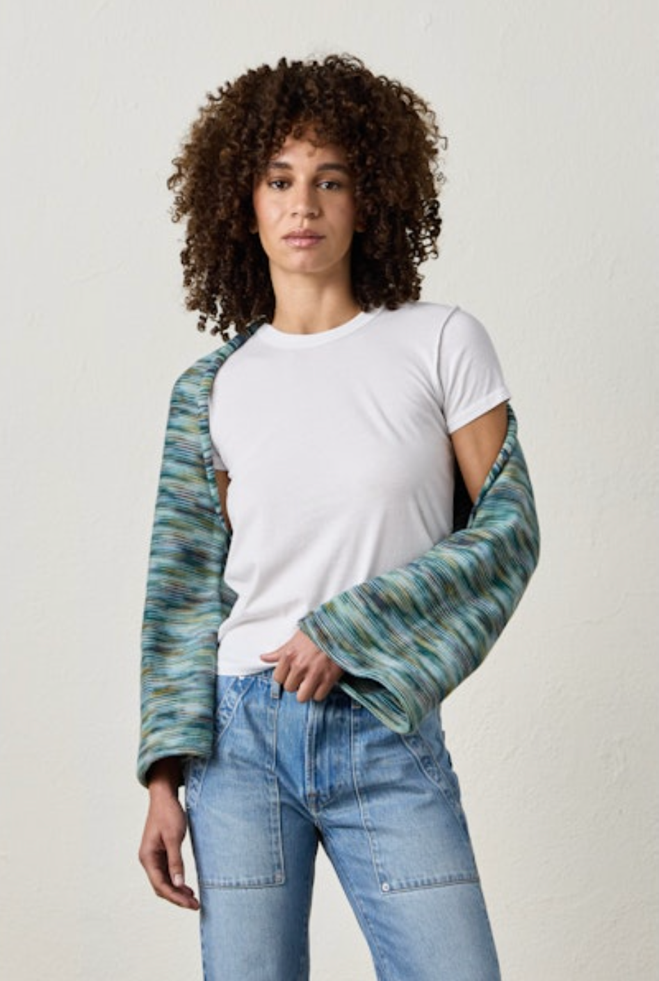 EMMA PAINTED COTTON SHRUG SWEATER