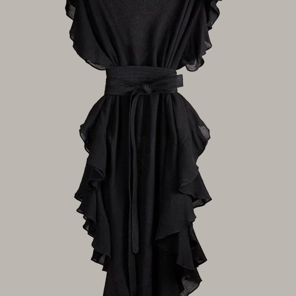 
                  
                    RUFFLE KAFTAN WITH OBI BELT
                  
                
