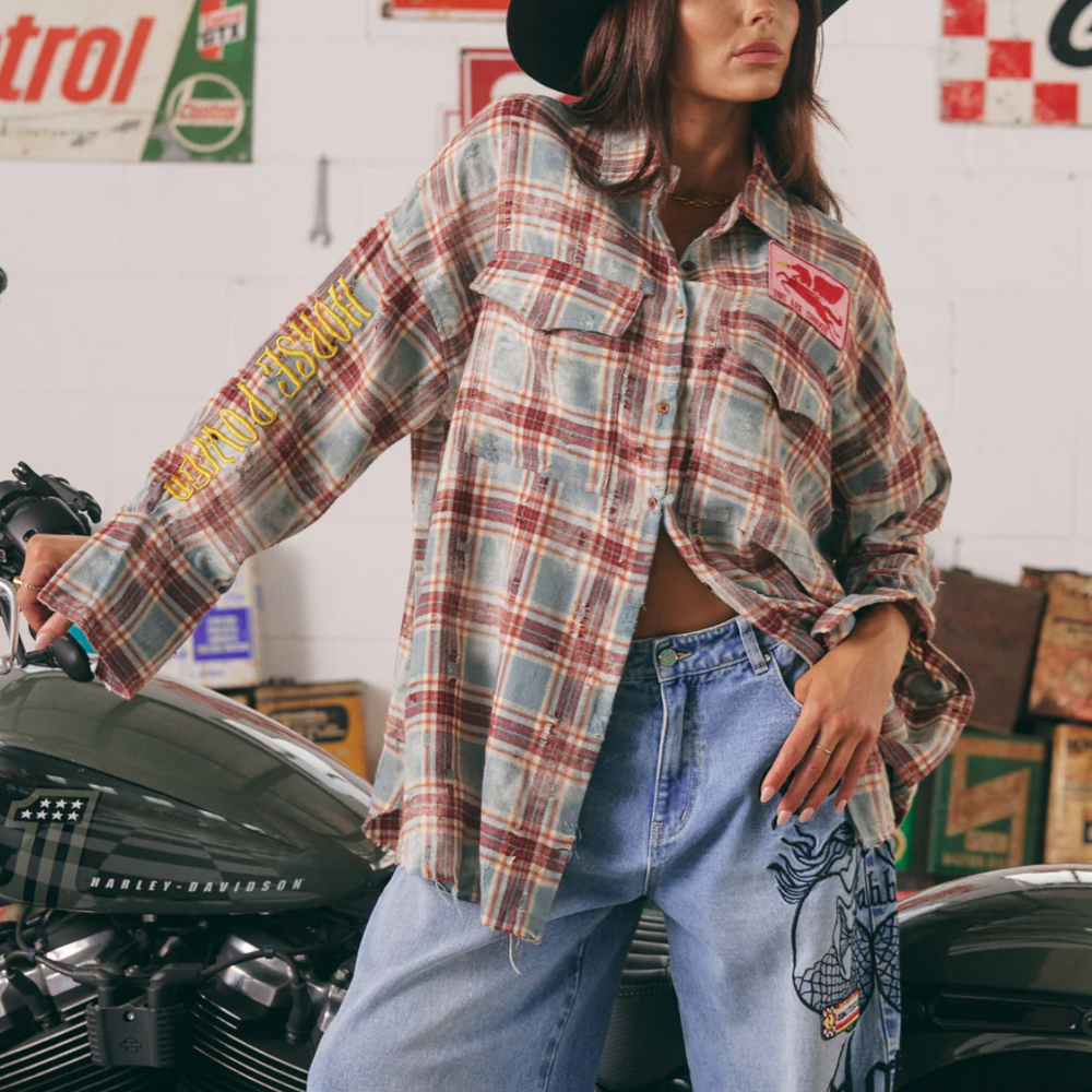HORSE POWER DISTRESSED FLANNEL